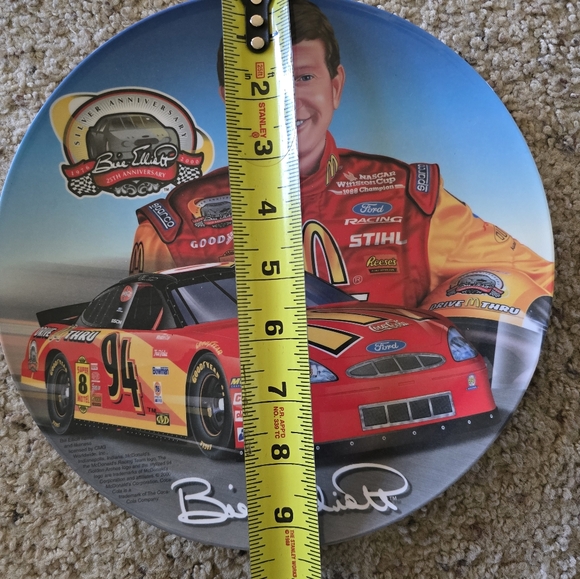 Vintage Nascar Bill Elliott Mcdonalds Collectible Plate - Picture 3 of 7